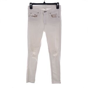 rag & bone Women's Mid Rise White Capri Jeans Sz 27 Stretch W1526O545WWH